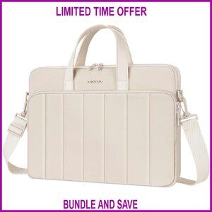 15.6 Inch Laptop Messenger Bag with Quilted Puffy Design and Shoulder Strap